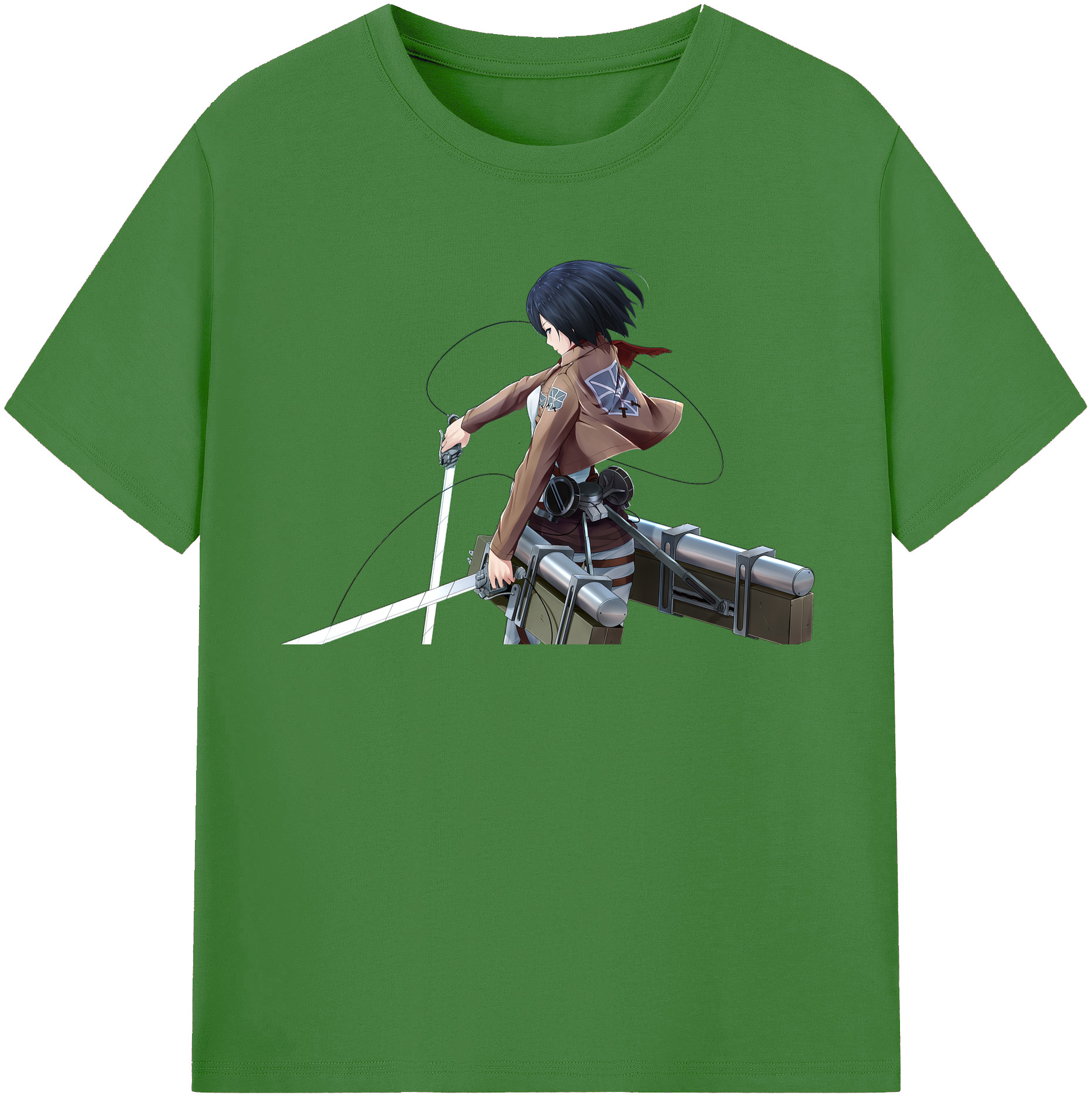 （画像用） 進撃の巨人 ミカサ·アッカーマン Attack on Titan Mikasa Ackerman レディースカジュアルプリントTシャツ（綿100％）
